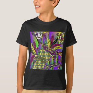 Psychedelic Mardi Gras Feather Masks T-Shirt