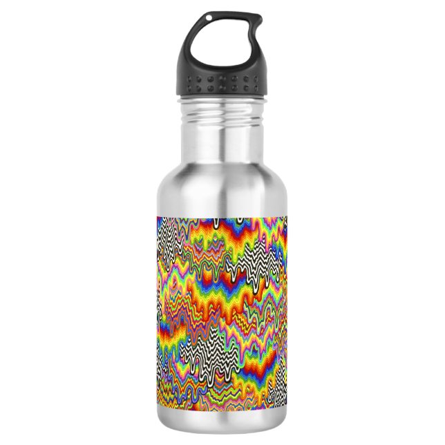 Psychedelic Melting Rainbow Water Bottle (Front)