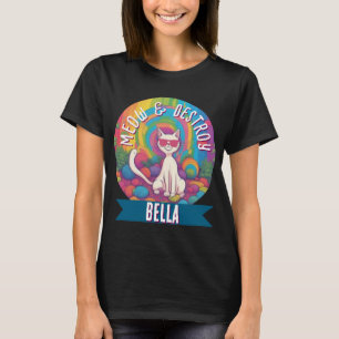 Psychedelic Meow & Destroy Personalized Cat  T-Shirt