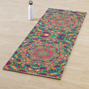 Psychedelic Millefiori Mandala Art Yoga Mat