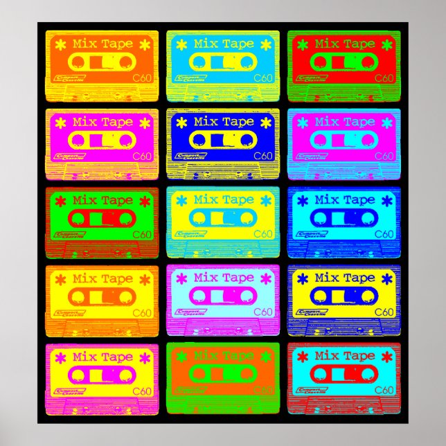 Psychedelic Mix Tape Pop Poster (Front)