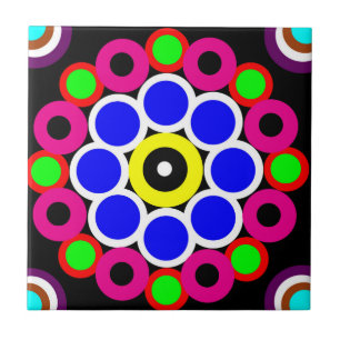 Psychedelic Modern Persian Rug Pattern Ceramic Tile