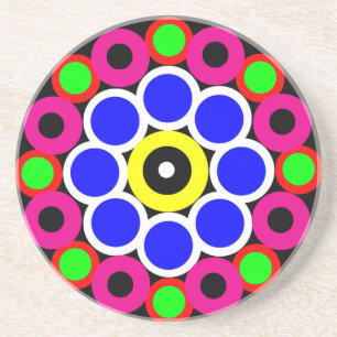 Psychedelic Modern Persian Rug Pattern Coaster