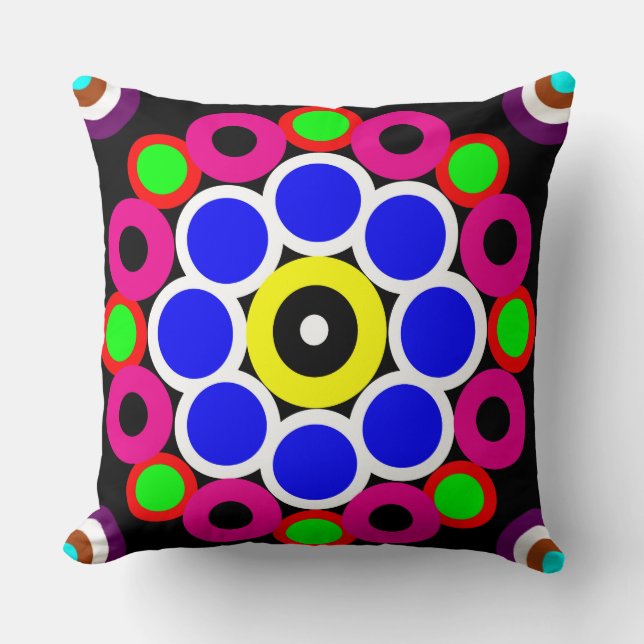 Psychedelic Modern Persian Rug Pattern Cushion (Front)