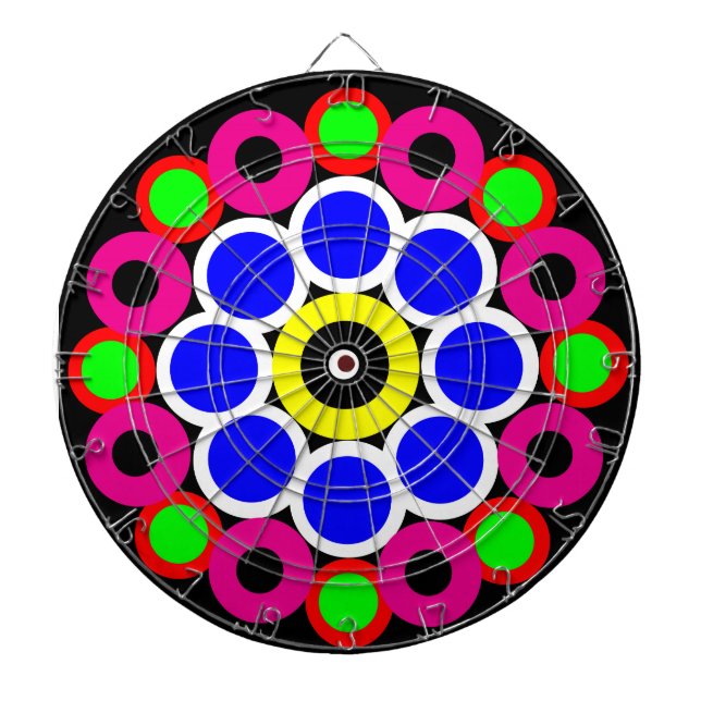 Psychedelic Modern Persian Rug Pattern Dartboard (Front)