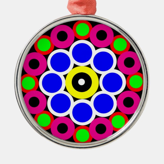 Psychedelic Modern Persian Rug Pattern Metal Ornament (Front)