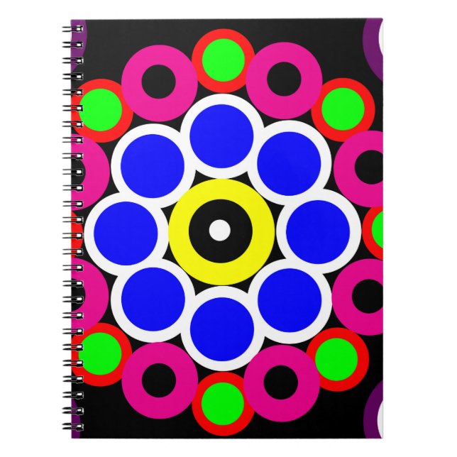 Psychedelic Modern Persian Rug Pattern Notebook (Front)