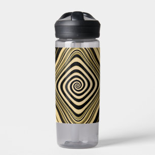 Psychedelic Monogram Swirl Groovy Fractal Art Water Bottle