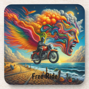 Psychedelic Motorcycle Dreamscape Coaster