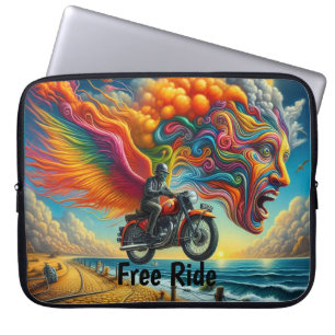Psychedelic Motorcycle Dreamscape Laptop Sleeve