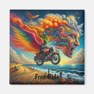 Psychedelic Motorcycle Dreamscape Magnet
