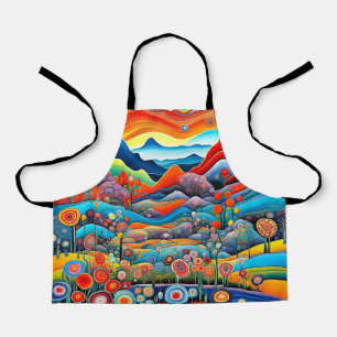 Psychedelic Mountain Landscape 1 Apron