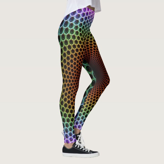 Psychedelic Multicolored Spiderwebbed  Leggings (Right)