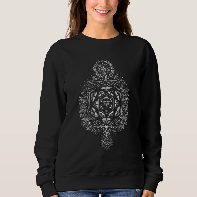 Psychedelic Mushroom Cluster Mycology Graphic Sweatshirt (Front)