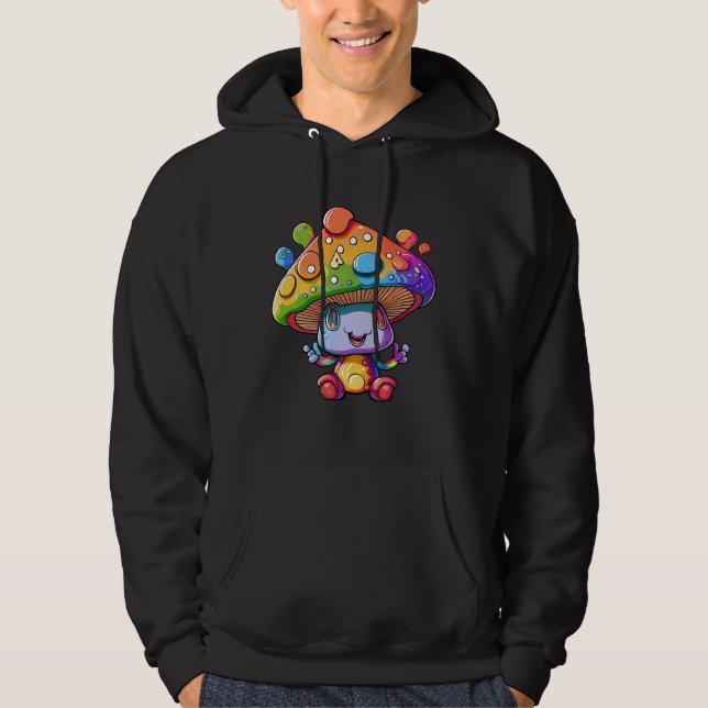 Psychedelic Mushroom Lover and Forager Hoodie (Front)