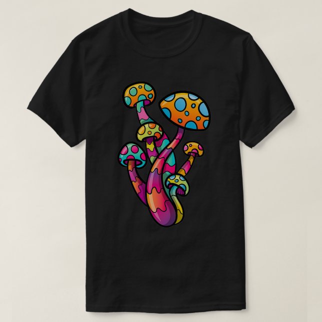 Psychedelic Mushroom Lover Trance House Rave Party T-Shirt (Design Front)