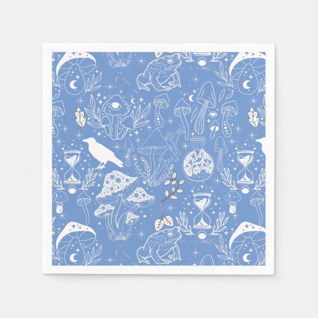 Psychedelic Mushroom Pattern 2D.BW.b Napkin (Front)
