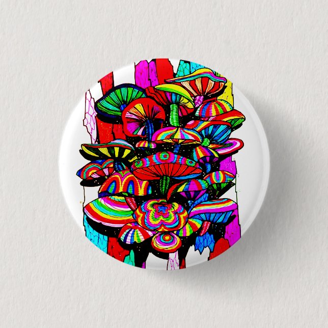 Psychedelic Mushroom Pin Badge (Front)