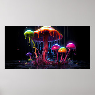 Psychedelic mushroom poster