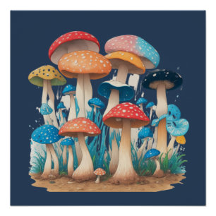 Psychedelic Mushroom Shirt   Botanical  Poster