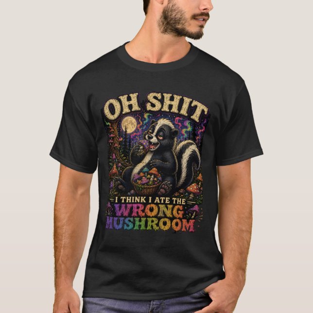 Psychedelic mushroom skunk funny festival tee (Front)