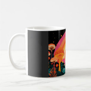 Psychedelic Mushroom Sunset – Retro Fantasy Nature Coffee Mug