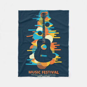 Psychedelic Music Concert Fleece Blanket