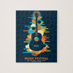 Psychedelic Music Concert Jigsaw Puzzle