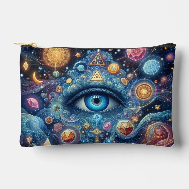 Psychedelic Mystic Eye Accessory Pouch (Front)