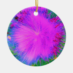 Psychedelic Nature Ultra-Violet Purple Milkweed Ceramic Ornament