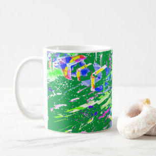 Psychedelic Neon Abstract Kaleidoscope Art  Coffee Mug