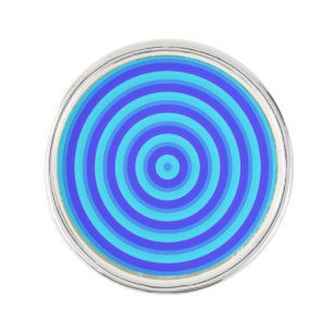 Psychedelic Neon Blue Circles Lapel Pin
