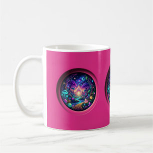 Psychedelic Neon Portal Fantasy Landscape Wrapped  Coffee Mug