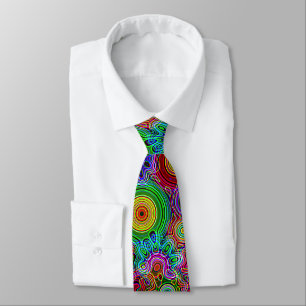 Psychedelic Neon Retro Disco Lights Tie