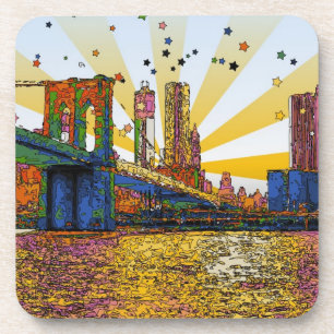 Psychedelic New York City: Brooklyn Bridge, WTC #1 Coaster