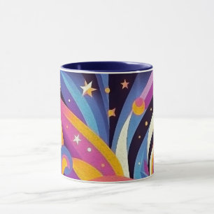 Psychedelic night sky mug