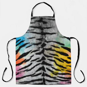 Psychedelic Night Tiger Skin Print Apron