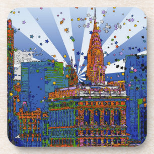 Psychedelic NYC: Chrysler, Flatiron #1 Coaster