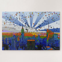 Psychedelic NYC: ESB Wide Skyline View