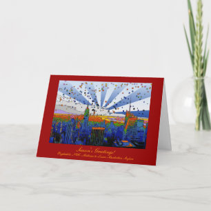 Psychedelic NYC: ESB Wide Skyline View Xmas Holiday Card