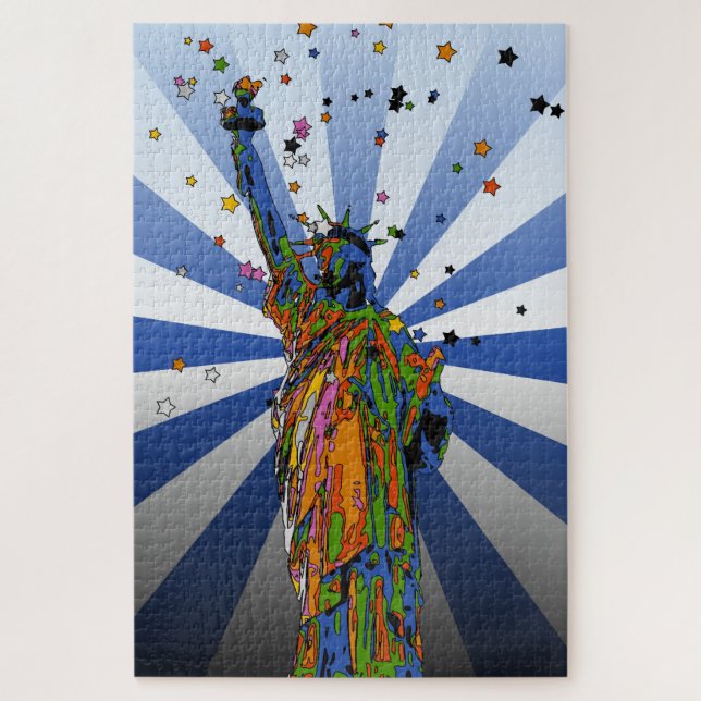 Psychedelic NYC: Statue of Liberty #2 Jigsaw Puzzle (Vertical)