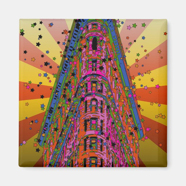 Psychedelic NYC - Top of the Flatiron Building A2 Magnet (Front)