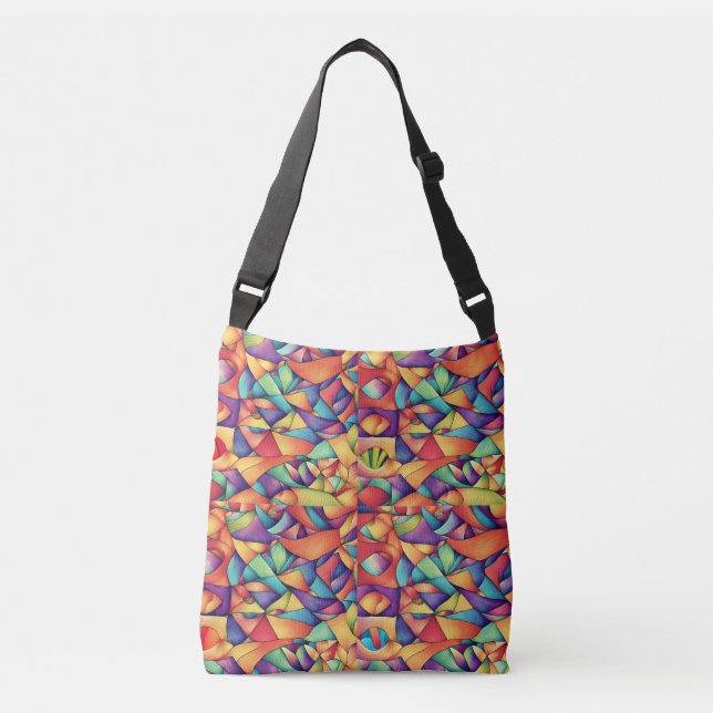 Psychedelic Ocean Crossbody Bag (Front)