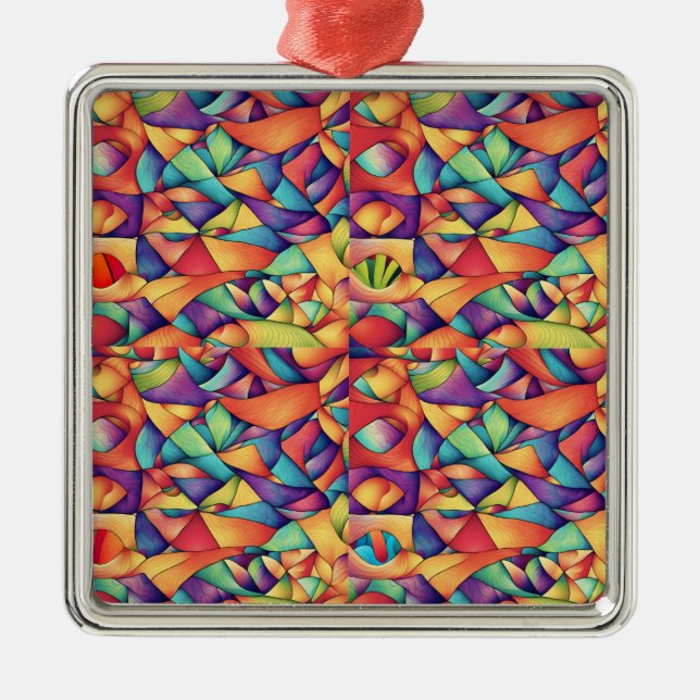 Psychedelic Ocean Metal Ornament (Front)