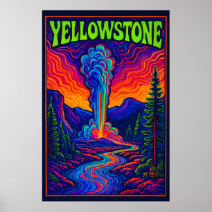 Psychedelic Old Faithful Poster