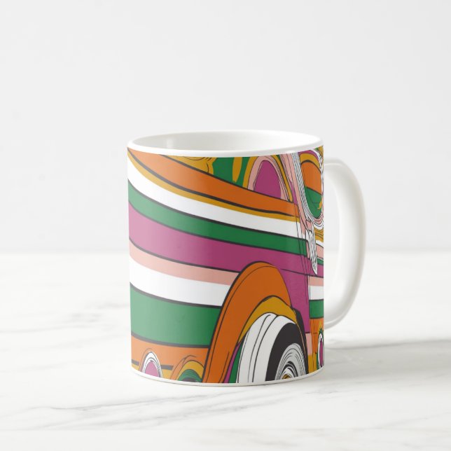 psychedelic or pop-art style is reminiscent  coffee mug (Front Right)