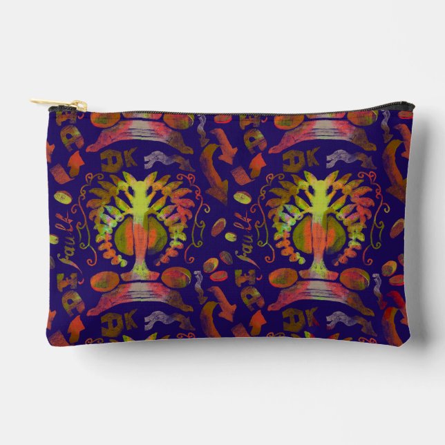 Psychedelic oriental  Symmetry Abstract Art Accessory Pouch (Front)