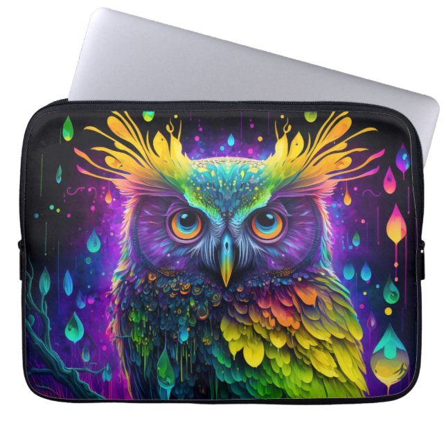 Psychedelic Owl Laptop Sleeve (Front)