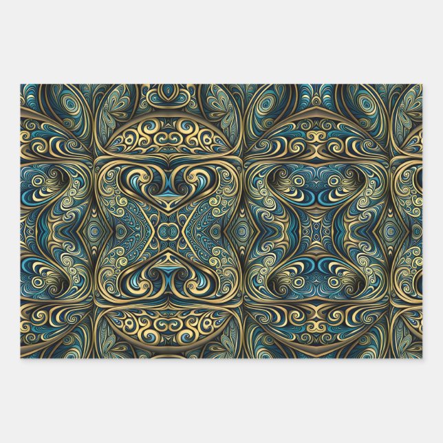 Psychedelic Paisley Crazy  Wrapping Paper Sheet (Front)