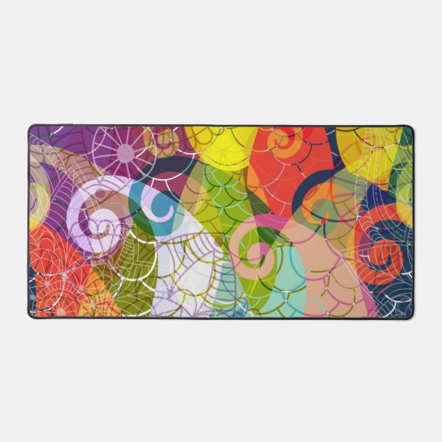 Psychedelic Paisley Design Desk Mat (Front)